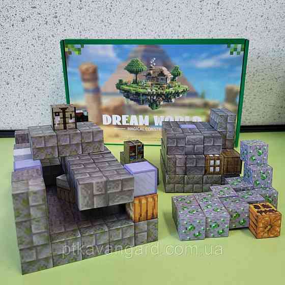 Магнітний конструктор майнкрафт 169 магнітних блоків двоповерховий будинок з фігурками Dream World LZCK 057 Хмельницький