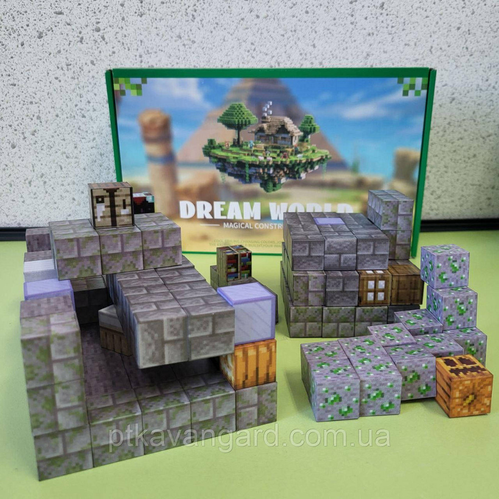 Магнитный конструктор майнкрафт 169 магнитных блоков двухэтажный домик с фигурками Dream World LZCK 057 Хмельницкий - изображение 3