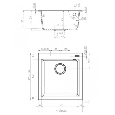 Мойка кухонная Elleci Q 102 on top nero 40 Винница - изображение 7