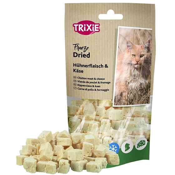 Лакомство Trixie Freeze Dried Chicken and Cheese для кошек Сублимированное куриное филе с сыром, 25 г Киев