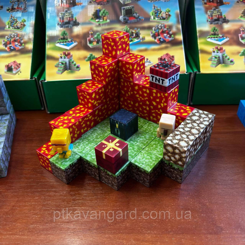 Конструктор магнітний майнкрафт 54 магнітних блоків Dream World LZCK 009 Хмельницький - фото 1