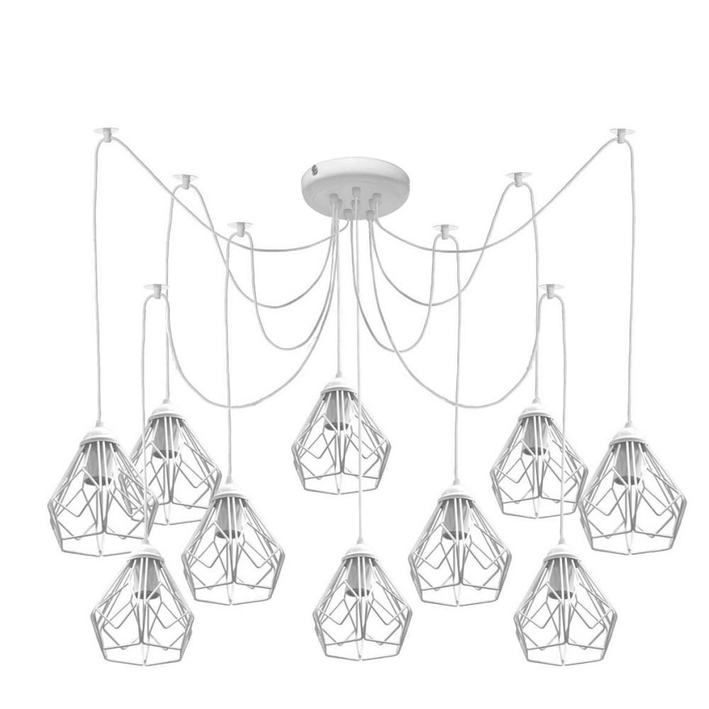 Подвесная люстра паук лофт 10 ламп Е27 белая Milan NL 538-10 W Одесса - изображение 1