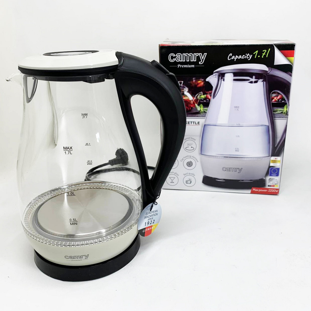 Хороший электрочайник для дома Camry CR 1251 1.7л 2000Вт, Электрочайник с контролем уровня воды TL-32 Львов - изображение 9