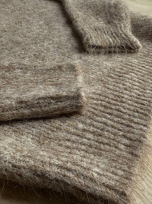 Светр жіночий A-N 19-1 з коміром поло теплий вільний, бежевий, one size Київ - фото 6