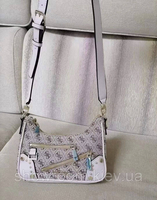 Комплектна жіноча сумка на плече Guess (812820) бежева Київ - фото 2