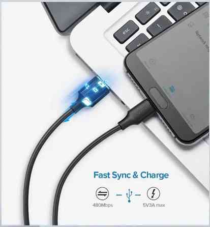 Кабель Ugreen USB 2.0 AM to Type-C US287 60118 (Чорний, 2м) Николаев