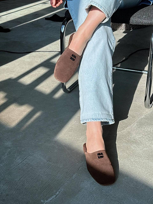 Olli Шльопанці жіночі літні із закритим носком, натуральна замша шоколадні OLLI Л-2-0072 р. 36- Коломия - фото 4