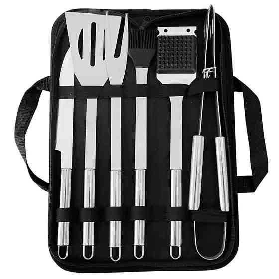 Набор аксессуаров для барбекю, мангала, гриля 6 предметов 40х10х5 см мангальные принадлежности HP-20-73 Киев