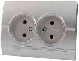 DERIY темно-сірий металік Розетка внутрішня 2-а без заземлення Лезард Житомир