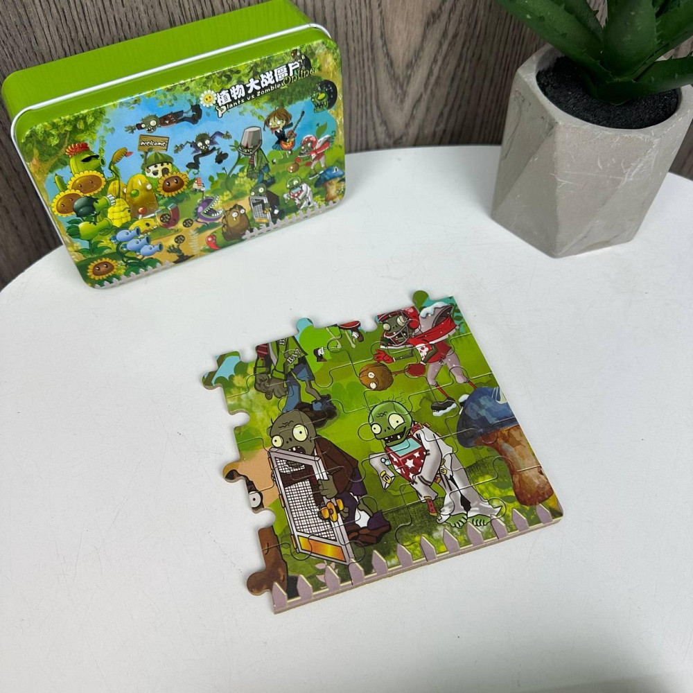 Дитячі пазли розвивальні Plants vs Zombies у металевій коробочці, пазли для дітей рослині проти Зомбі ( 23812 ) Харків - фото 7