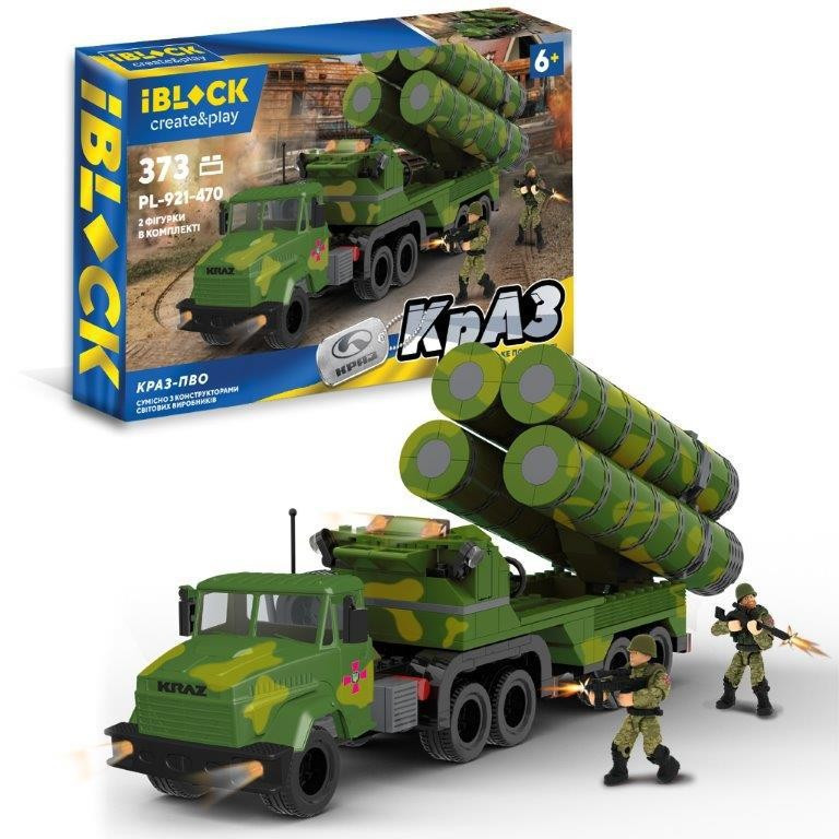 Конструктор IBLOCK військова машина Краз ПВО 373 деталей (PL-921-470) Чернігів - фото 1