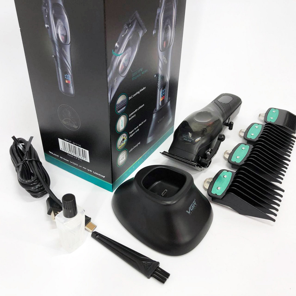 Тример з регульованою довжиною VGR, Бездротова акумуляторна машинка для стрижки волосся QE-99 Івано-Франківськ - фото 2