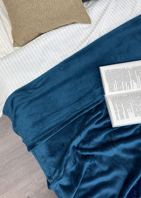 Плед класичний 200х220 см (+-5см) Синій (87-086) Київ - фото 6