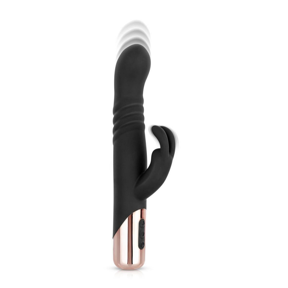 Вібратор-кролик Rosy Gold - Rabbit Vibrator with thrusting function - Black Sex Aura Київ - фото 1