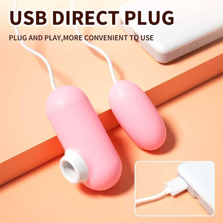 Подвійне вакуумне віброяйце "Вуманайзер" з USB-проводом 10 режимів - Вібратори Вінниця - фото 3