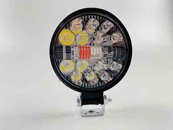 Фара-LED робоча додаткова 48W 6000K прожектор, Фара LED кругла світлодіодна  Led chip 3030 стробоскоп Мукачево