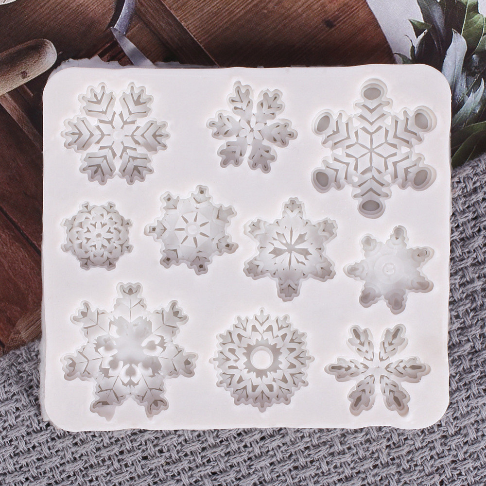 Молд силиконовый Снежинки 78 на 88 мм бежевый Киев - изображение 10