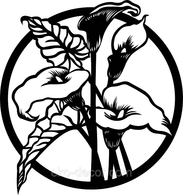 Декоративне настінне Панно «Лілії» Декор на стіну 90*84 см, Чорний Київ - фото 7