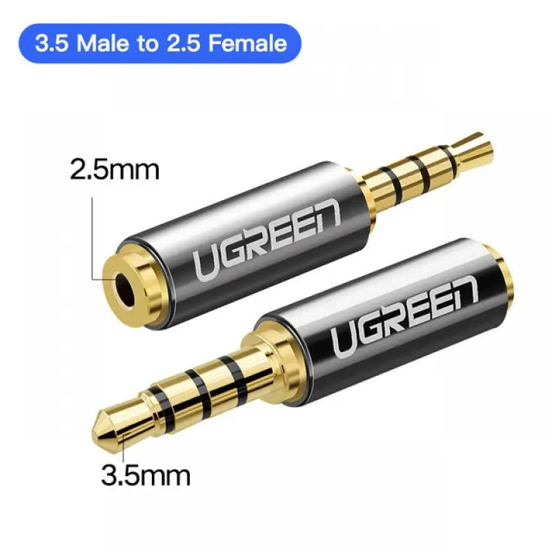 Переходник Ugreen аудио 3.5 mm штекер to 2.5 mm разъем 20502 (Серый) Николаев - изображение 4