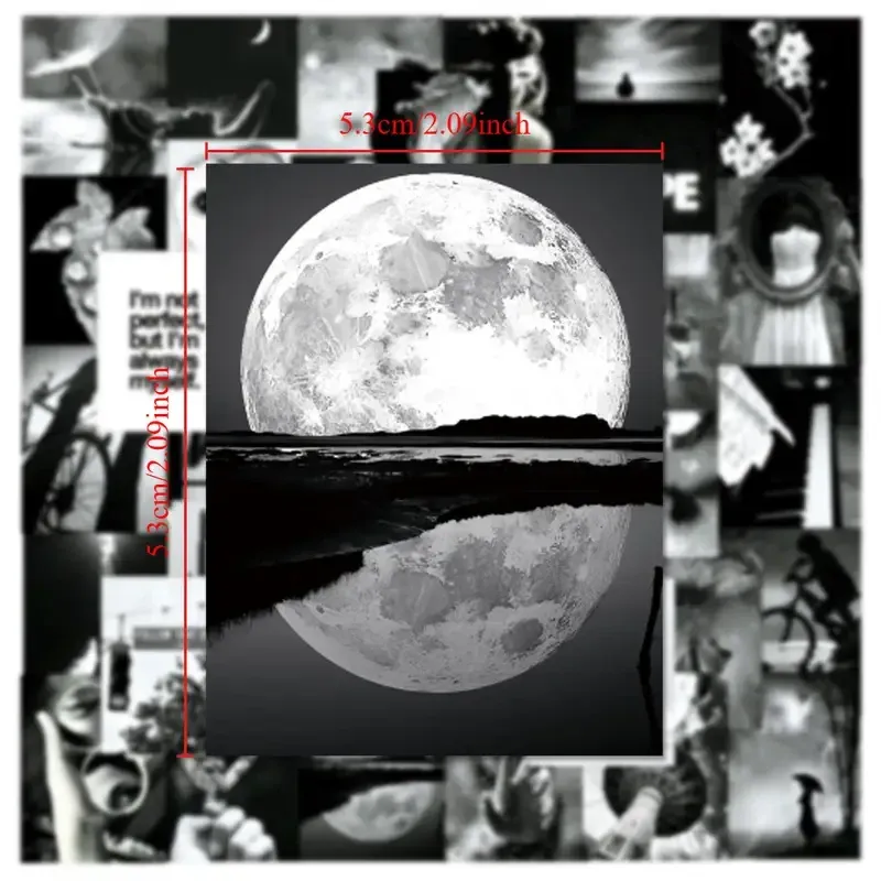 Набор черно-белых мотивационных стикеров 50 шт — вдохновение, арт-декор, фотоэстетика Киев - изображение 3