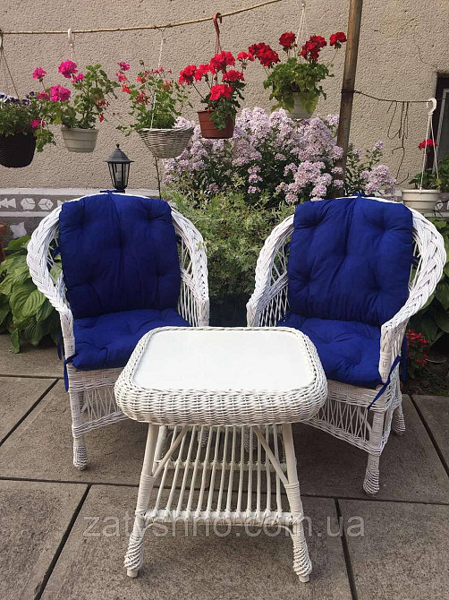 Меблі білі плетені з лози Київ - фото 2
