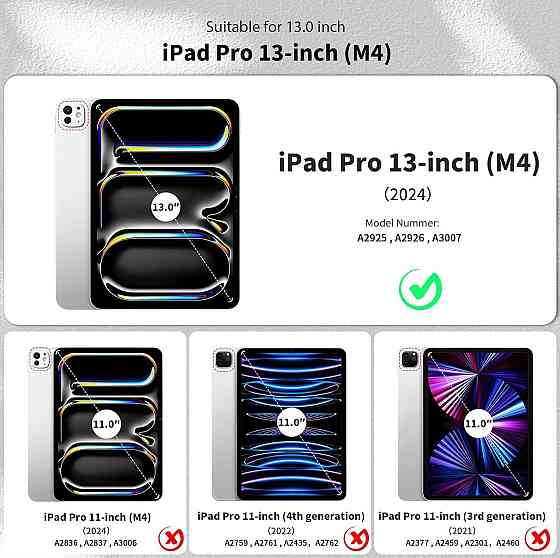 Чехол EasyAcc для iPad Pro 13 M4 (2024) ультратонкий полупрозрачный матовый защитный чехол с задней крышкой черный Днепр