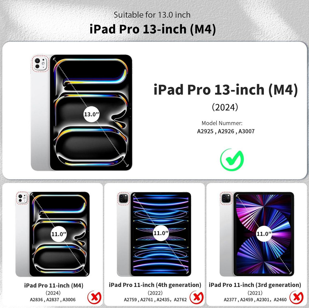 Чехол EasyAcc для iPad Pro 13 M4 (2024) ультратонкий полупрозрачный матовый защитный чехол с задней крышкой черный Днепр - изображение 6