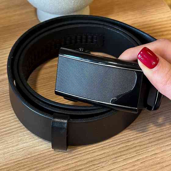 Мужской кожаный ремень с пряжкой автомат 8490 Киев