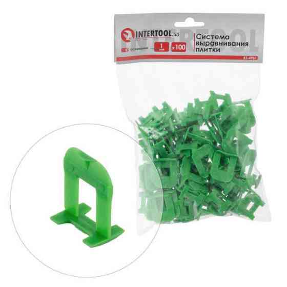 Система вирівнювання плитки, основа, 1 мм, 100 шт. INTERTOOL KT-4951 Київ