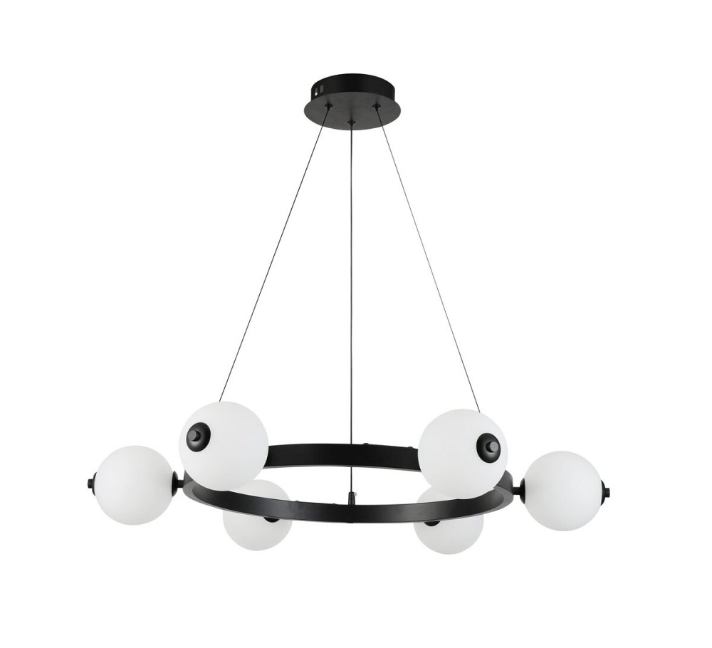 Підвісна LED-люстраVALESO G 2916/6 120W Чорний, 3000K-6500K, пульт 2.4G з затемненням Коломия - фото 1