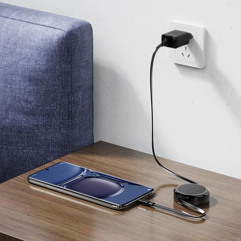 Кабель ACEFAST C13-03 USB-C to USB-C dual retraction charging data cable Black Киев - изображение 7