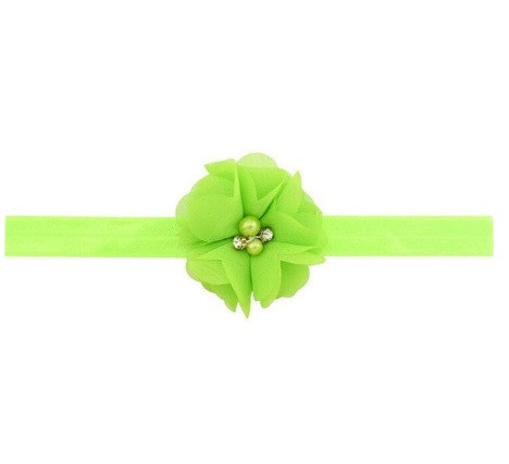 Пов'язка дитяча з квіткою салатова - універсальний (на резинці), квітка 5,5 см Київ - фото 1