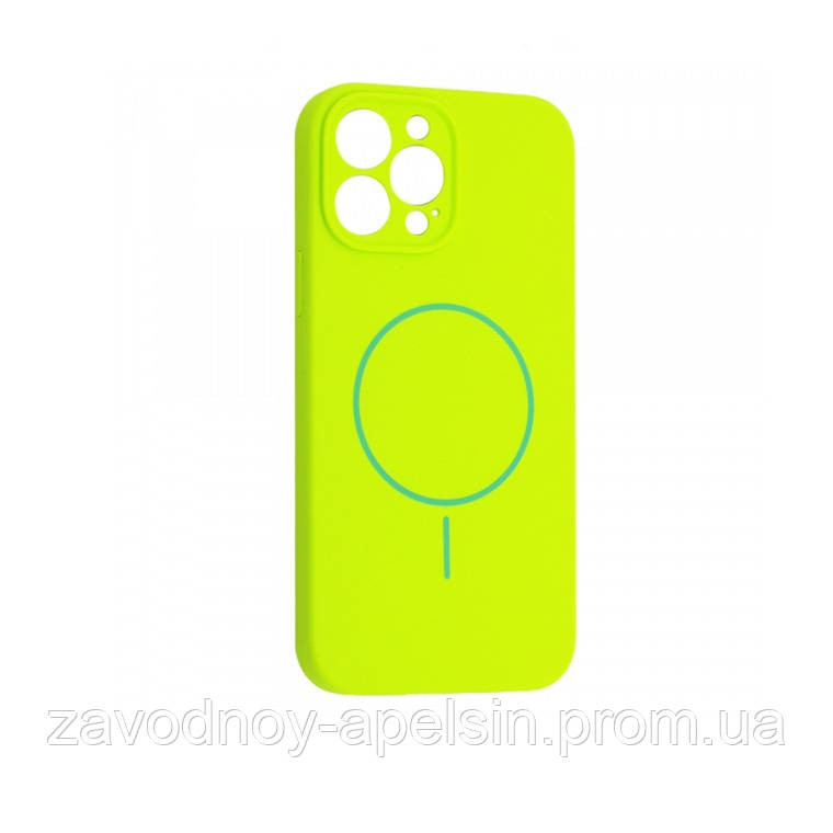 IPhone 16 Pro Чехол силиконовый микрофибра Магнит (салатовый) Одесса - изображение 1