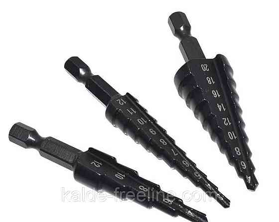 Набір ступінчатих свердл з титановим покриттям Харків