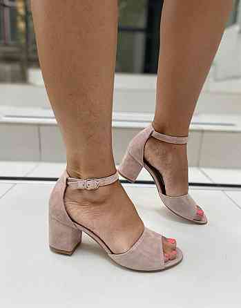 Nivelle Босоніжки жіночі пудрові з натуральної замші NIVELLE 1468/6015-6033 літні на підборах / Коломыя