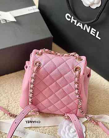 Женский кожаный рюкзак (Розовый) Киев