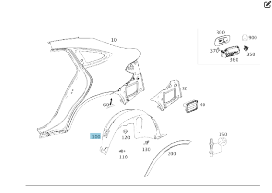 Mercedes-Benz  A2926903300 Задній лівий підкрилок, повстяний GLE Coupe C292 Одеса