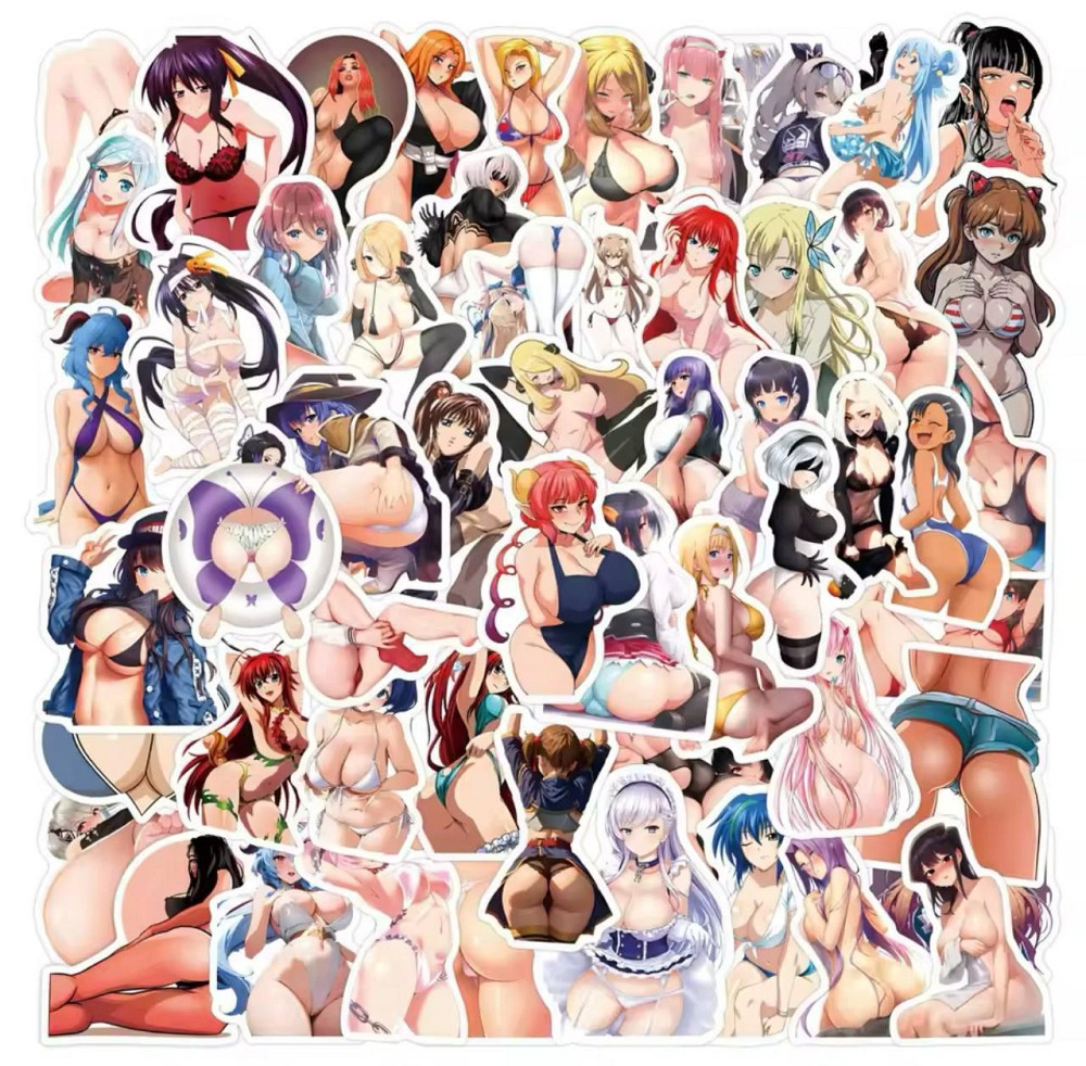 Наклейки Стикеры Аниме. Водонепроницаемые эстетические Аниме наклейки 18+ ((Аниме Хентай) Набор 50 ш Киев - изображение 3