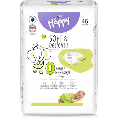 Підгузки Bella Happy 0 Before New Born 46 шт (5900516605322) Вінниця - фото 1