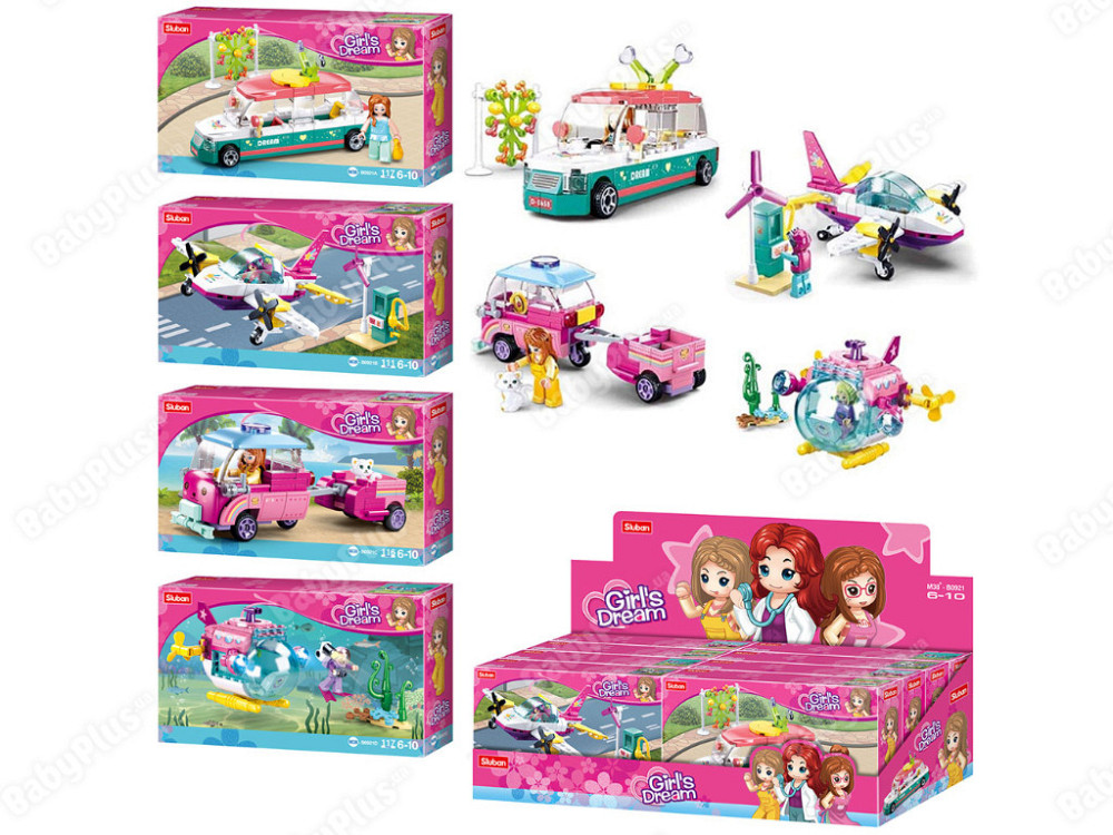 Конструктор SLUBAN M38-B0921 транспорт, фігурка, від 111дет., кор.,8шт.(4 види)в диспл.,48-15-19,5см, шт Київ - фото 1