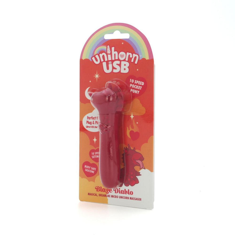 Вібратор-єдиноріжка Unihorn USB Bullet – Blaze Diablo віброкуля, USB-зарядка, 10 режимів Sex Aura Київ - фото 3