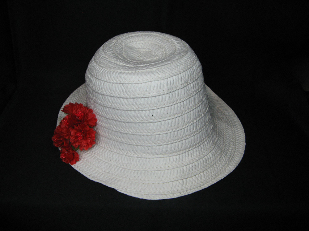 Капелюх жіночий літній солом'яний Червоні квіти Київ - фото 1
