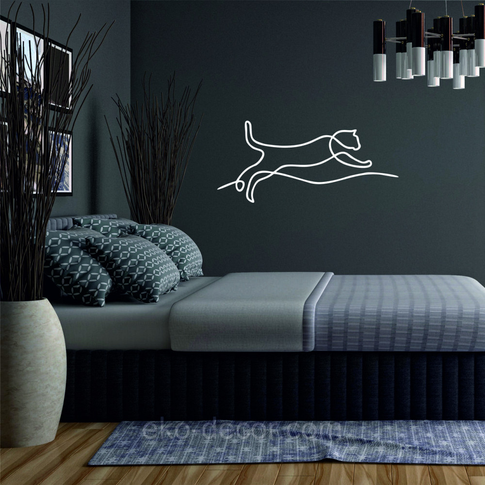 Декоративное настенное 3D Панно «Кот» Декор на стену с объемом 90*40 см, Белый Киев - изображение 3