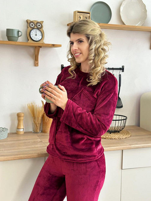 Махровий костюм з декоративними кишенями Luci 54-56, Бордовий Київ - фото 1