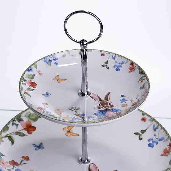 Етажерка Garden Rabbits порцелянова для фруктів та десертів 23*24 см HP-7323-6 Коломия