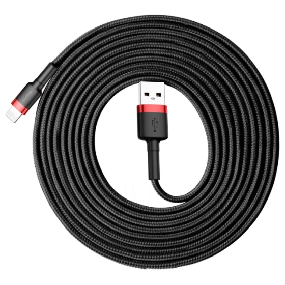 Кабель Baseus Cafule Cable USB For iP 2A 3m Red+Black Київ