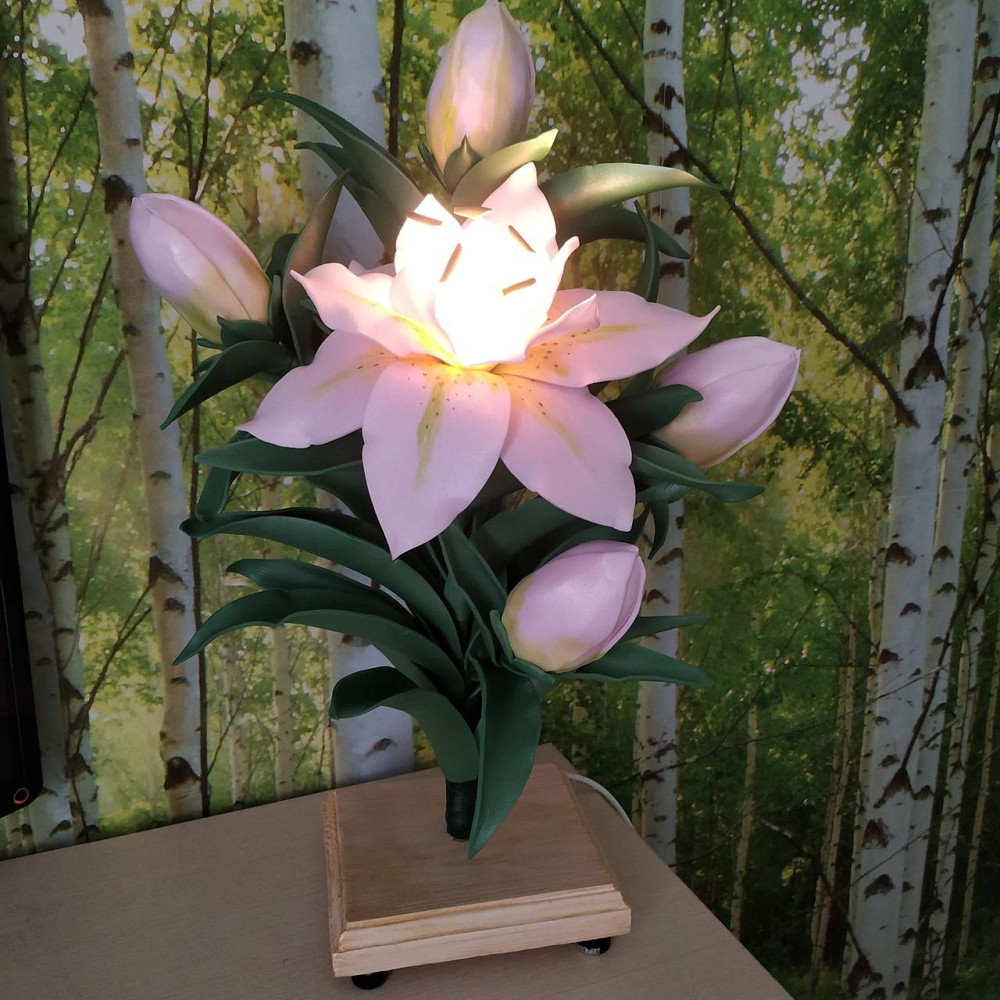 Світильник-нічник "Махрова рожева лілія" Дніпро - фото 7