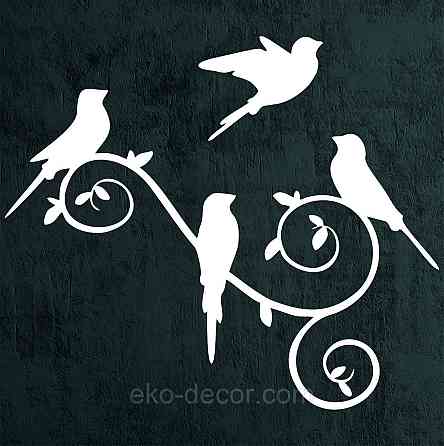 Декоративное настенное Панно «Птички», Декор на стену 50*36 см, Белый Киев