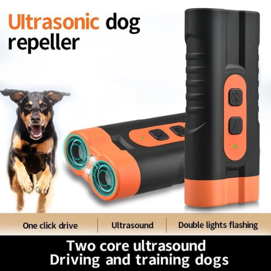 Ультразвуковий відлякувач собак Ultrasonic DR007 з ліхтариком Type-C Чорний Київ