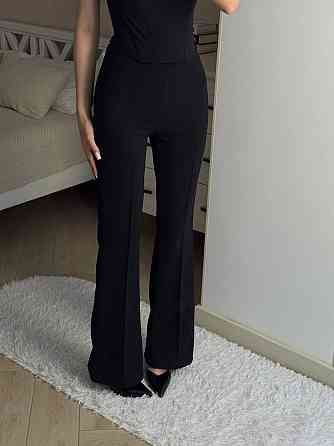 Женские базовые брючные лосины в классическом стиле крепдайвинг Черный, 46/48 Одесса